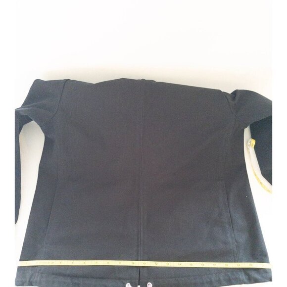 St. John Sport Black Jacket With Vibrant Printed Lining & Adjustable Drawstring - Picture 12 of 15